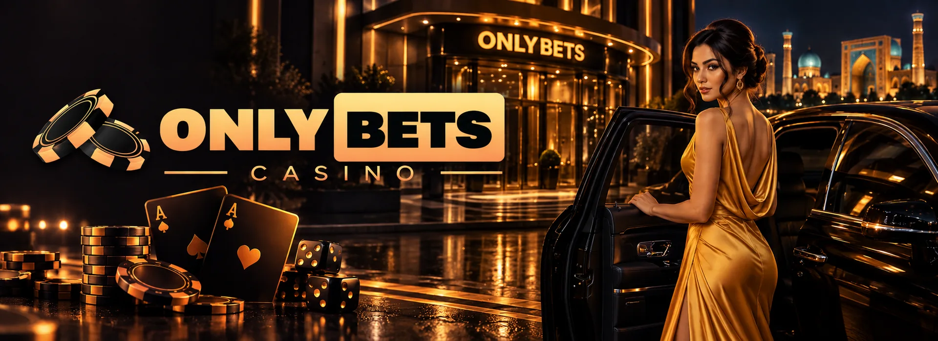 OnlyBets Casino O'zbekiston 30 000 000 so'm xush kelibsiz bonus banneri